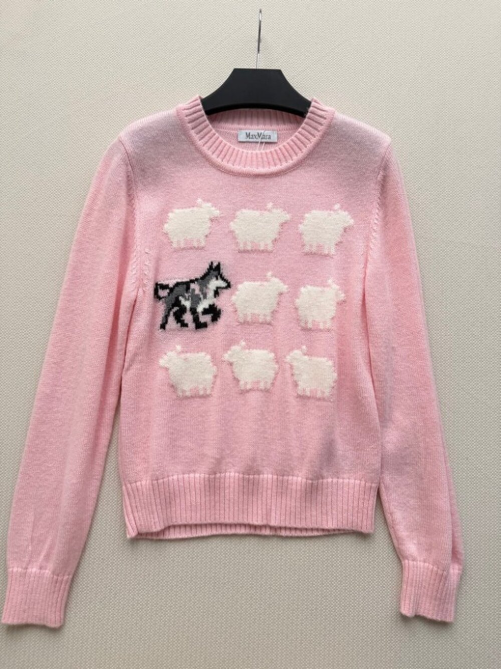 MaxMara Pink Wolf Sheep Wool Sweater
